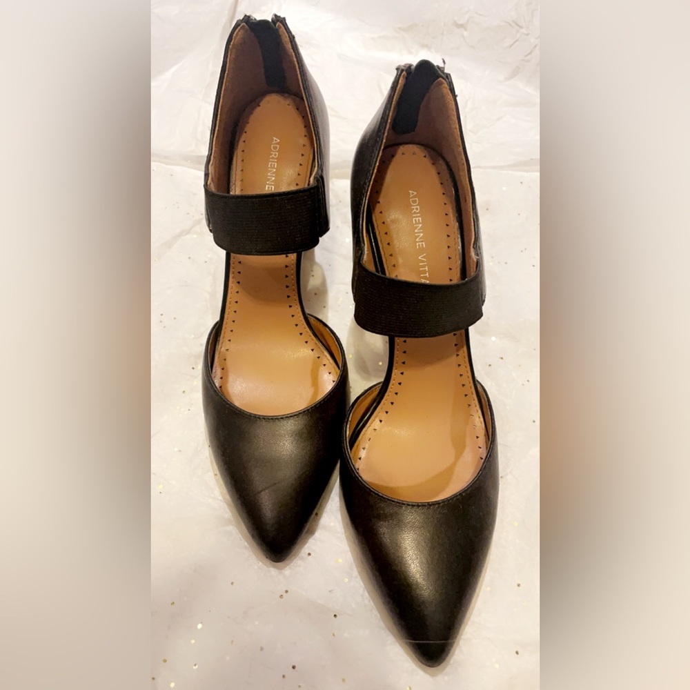 Black pumps with ankle straps